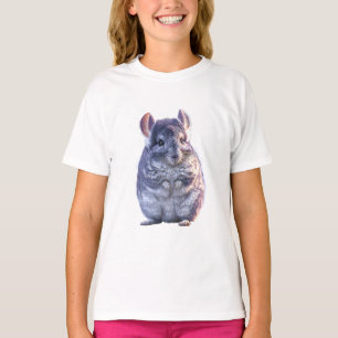 Camiseta Ilustração de Chinchila Fofa e Felpuda para Crianç