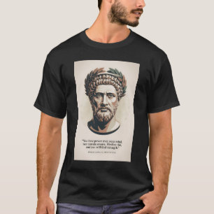 Camiseta Ilustração de Citação de Meditações de Marco Aurél