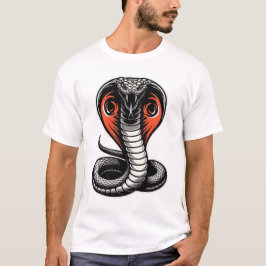 Camiseta Ilustração de Cobra Feroz com Design de Poder Ousa