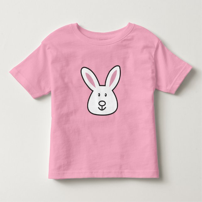 Camiseta Ilustração de Coelho da Páscoa Rosa-Rosa-Pastel (Frente)