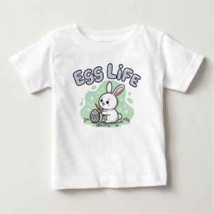 Camiseta Ilustração de Coelho da Vida de Ovo Kawaii Fofa