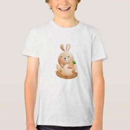 Camiseta Ilustração de Coelhozinho Feliz no Ovo