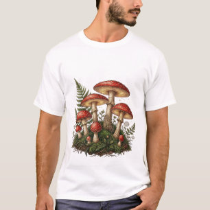 Camiseta Ilustração de Cogumelo Fly Agaric Vintage