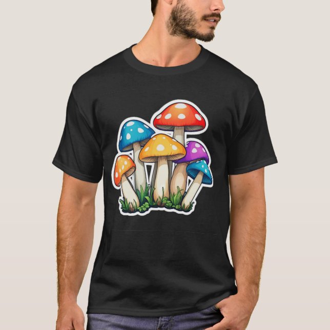 Camiseta Ilustração de Cogumelo Transparente (Frente)