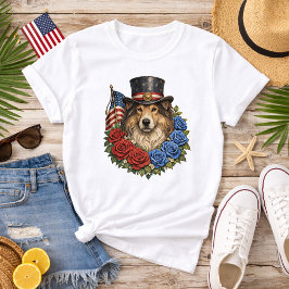 Camiseta Ilustração de Collie da Liberdade