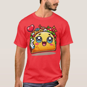 Camiseta Ilustração de comida adorável Taco Love família