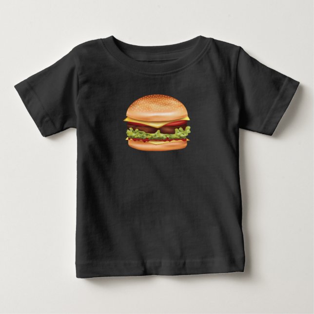 Camiseta Ilustração de Comida Rápida de Hamburger (Frente)