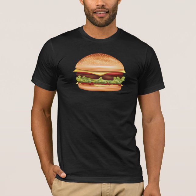 Camiseta Ilustração de Comida Rápida de Hamburger (Frente)