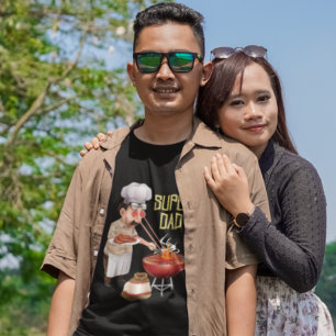 Camiseta Ilustração de Cookout de Super Pai   Dia de os pai