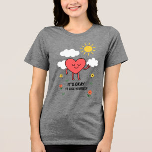 Camiseta Ilustração de Coração de Autoamor Positivo - Tudo