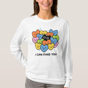 Camiseta Ilustração de Corações Felizes Coloridos 