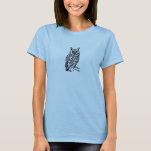 Camiseta Ilustração de Coruja de Ecrã Vintage (Arte de L
