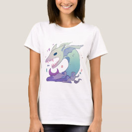 Camiseta Ilustração de Criatura Marinha Pastel