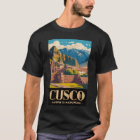 Ilustração de Cusco Peru Arte de Viagem Vintage