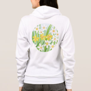 Camiseta Ilustração de Daffodils Primavera branco e amarelo