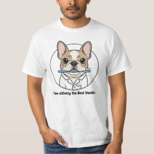 Camiseta Ilustração de Dentista com French Bulldog Fofo – A