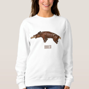 Camiseta Ilustração de desenho animado assado/assado porcin
