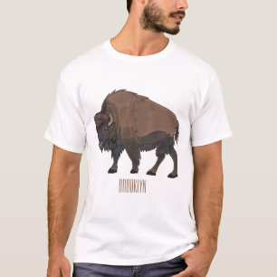 Camiseta Ilustração de desenho animado Bison