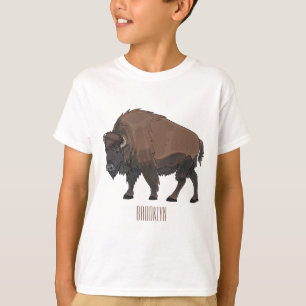 Camiseta Ilustração de desenho animado Bison