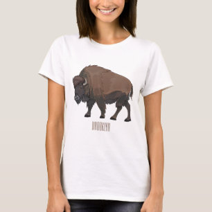 Camiseta Ilustração de desenho animado Bison