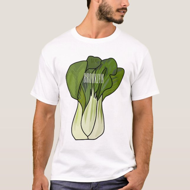 Camiseta Ilustração de desenho animado Bok choy (Frente)