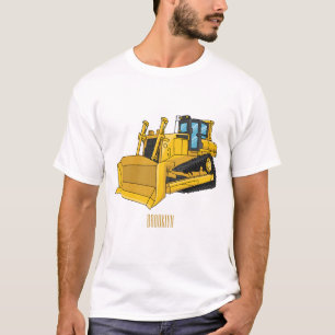 Camiseta Ilustração de desenho animado Bulldozer