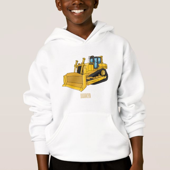 Camiseta Ilustração de desenho animado Bulldozer (Frente)