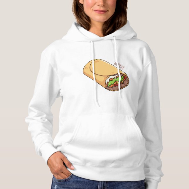 Camiseta Ilustração de desenho animado burrito (Frente)