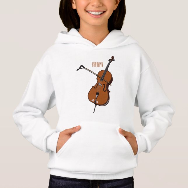 Camiseta Ilustração de desenho animado Cello (Frente)