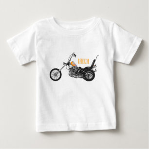 Camiseta Ilustração de desenho animado Chopper Motorcycle 1