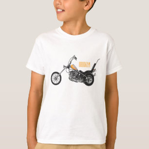 Camiseta Ilustração de desenho animado Chopper Motorcycle 1