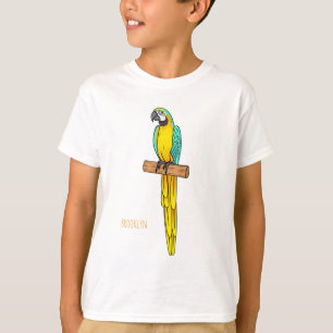Camiseta Ilustração de desenho animado com arara-arara-azul