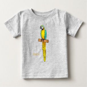 Camiseta Ilustração de desenho animado com arara-arara-azul