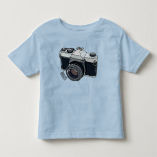 Camiseta Ilustração de desenho animado com câmera de filme
