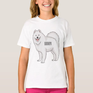 Camiseta Ilustração de desenho animado com cão Samoyed