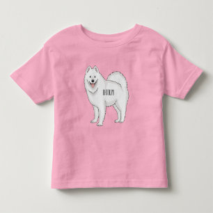 Camiseta Ilustração de desenho animado com cão Samoyed