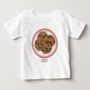 Camiseta Ilustração de desenho animado com chip de chocolat