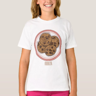 Camiseta Ilustração de desenho animado com chip de chocolat