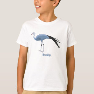 Camiseta Ilustração de desenho animado com guindaste azul