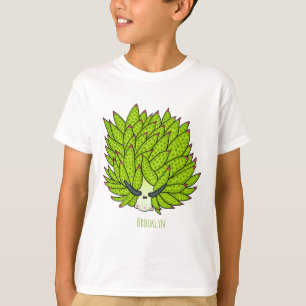 Camiseta Ilustração de desenho animado com lesma de folha