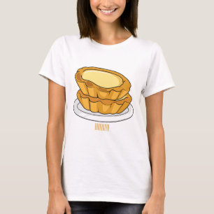 Camiseta Ilustração de desenho animado com tarte de ovo