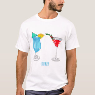 Camiseta Ilustração de desenho animado coquetel