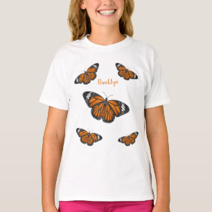 Camiseta Ilustração de desenho animado da borboleta monarca