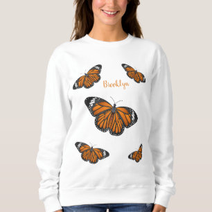 Camiseta Ilustração de desenho animado da borboleta monarca