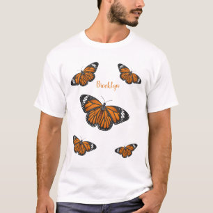Camiseta Ilustração de desenho animado da borboleta monarca