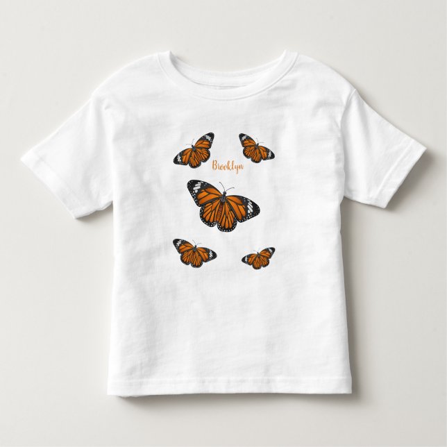 Camiseta Ilustração de desenho animado da borboleta monarca (Frente)