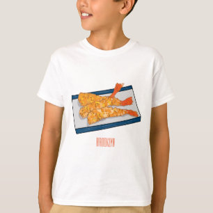 Camiseta Ilustração de desenho animado da tempura do Shrimp