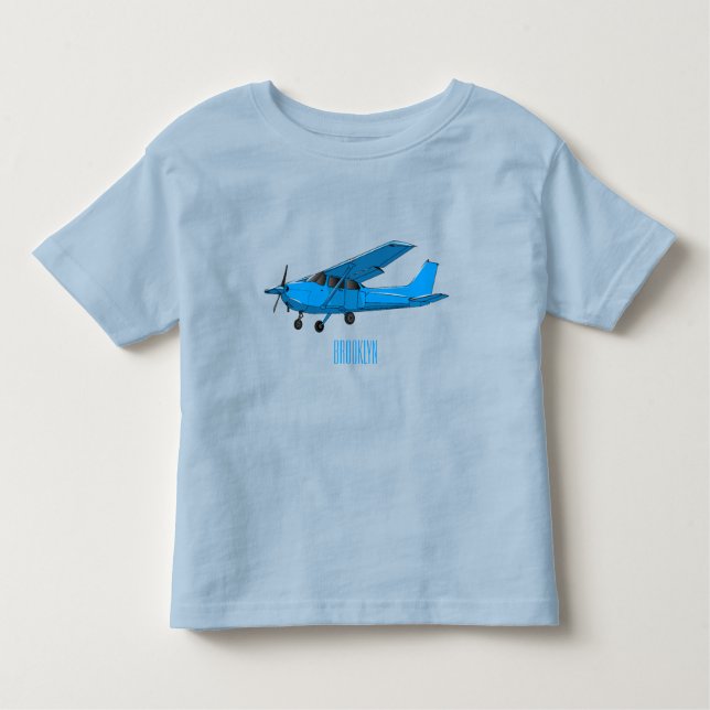 Camiseta Ilustração de desenho animado de aeronaves de asa  (Frente)