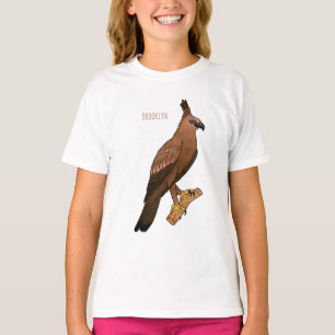 Camiseta ilustração de desenho animado de águia-gavião-de-j