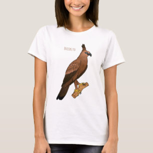 Camiseta ilustração de desenho animado de águia-gavião-de-j
